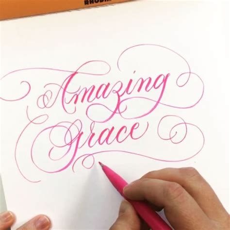 Amazing Grace Brush Lettering By Beth Hunt Calligraphy Brushlettering