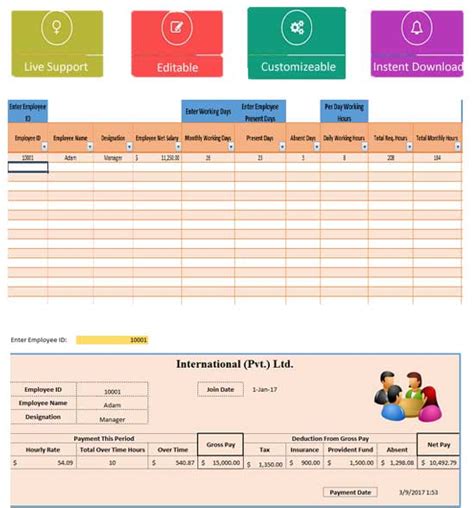 Monthly Salary Sheet Excel Template Template124