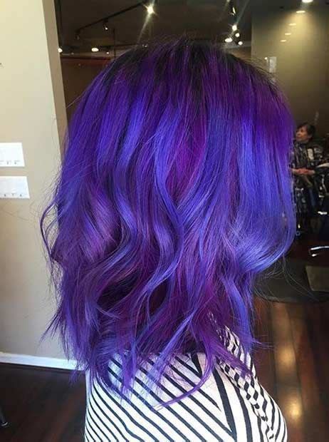 41 Beautiful Blue And Purple Hair Color Ideas Hairstylecamp