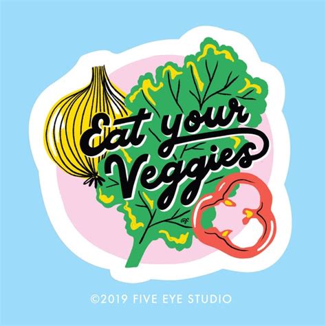 Eat Your Veggies Phrase Diecut Vinyl Sticker Etsy