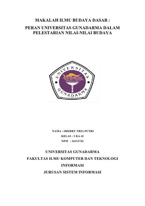 Cover Makalah Gunadarma – Gambaran