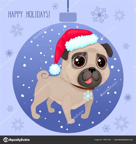 Are you searching for christmas dog png images or vector? Vector Cartoon Christmas Dog Symbol New Year 2018 Color Illustrations — Stock Vector ...