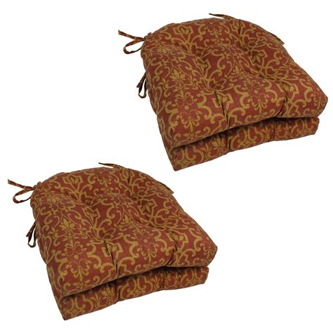 16 inch outdoor spun polyester u shaped tufted chair cushions set of 4 vanya paprika