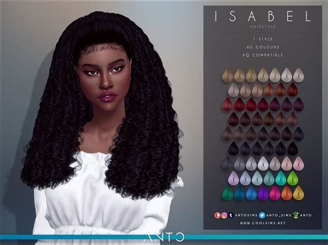 Anto Isabel Hairstyle Sims 4 Afro Hair Sims 4 Curly Hair Sims Hair