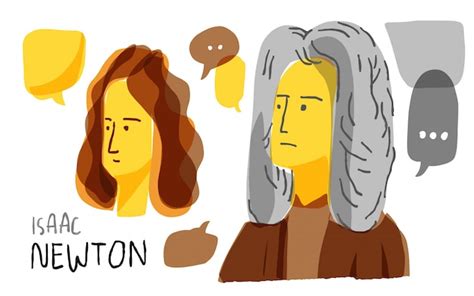 Premium Vector Isaac Newton In Yellow And Black Sketch