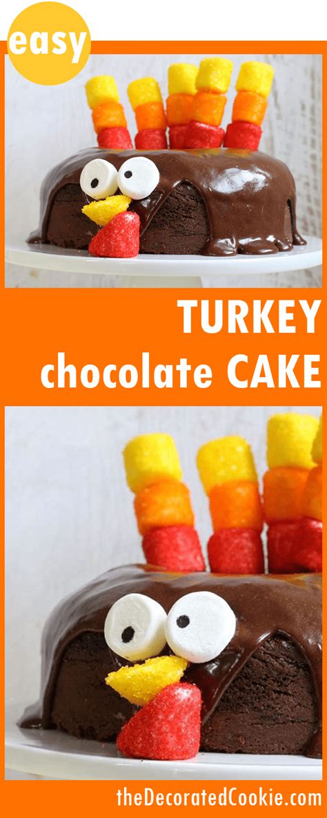 I was in the kitchen for 6.5 hours finishing these. Easy Turkey Chocolate Cake for Thanksgiving -- Thanksgiving dessert