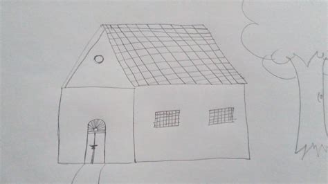 Kutcha House Drawing For Kids Pencil Drawing Black And White Easy