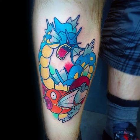 30 Magikarp Tattoo Designs For Men Pokemon Fish Ideas