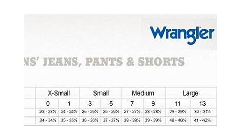 Wrangler Jeans Sizing Chart