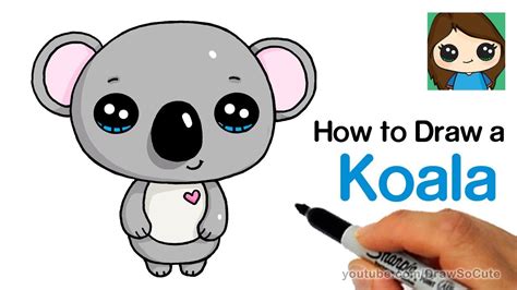 How To Draw A Koala Super Easy And Cute Youtube