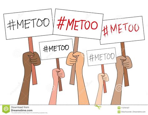 Women Hands Holding Sign Boards With Metoo Hashtag Word, Isolated On ...