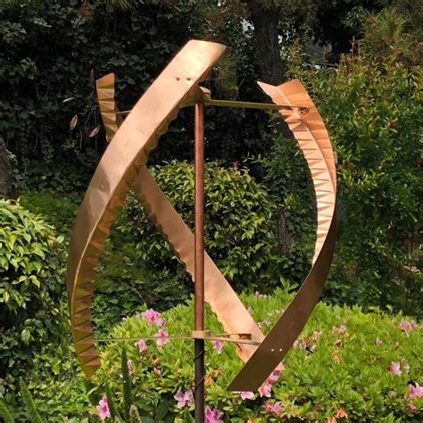 Stanwood Wind Sculpture Kinetic Copper Triple Spinner Etsy