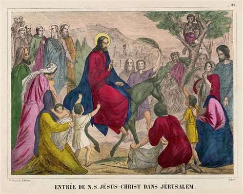 Jesus Rides Into Jerusalem On A Donkey Drawing By Mary Evans Picture