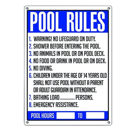 Pool Rules Sign Above Ground Pool Fence Above Ground Swimming Pools