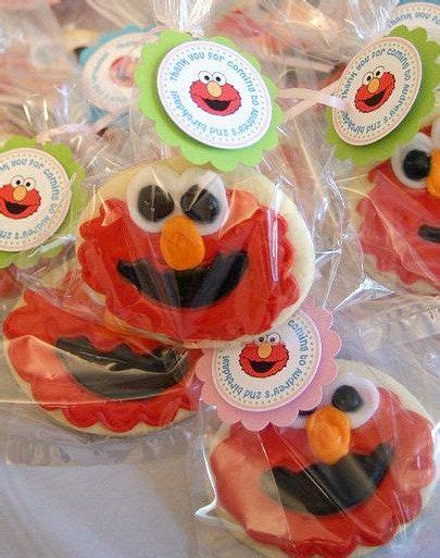 Elmo Cookie Party Favor Elmo Birthday Party Birthday Favors 5th Birthday Cookie Party Favors