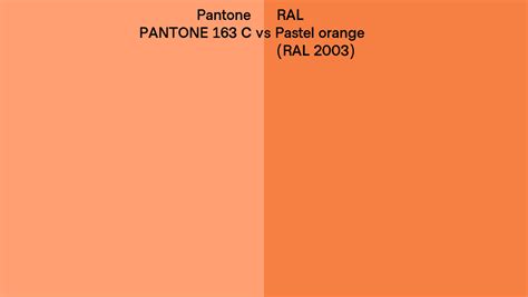 Pantone 163 C Vs Ral Pastel Orange Ral 2003 Side By Side Comparison