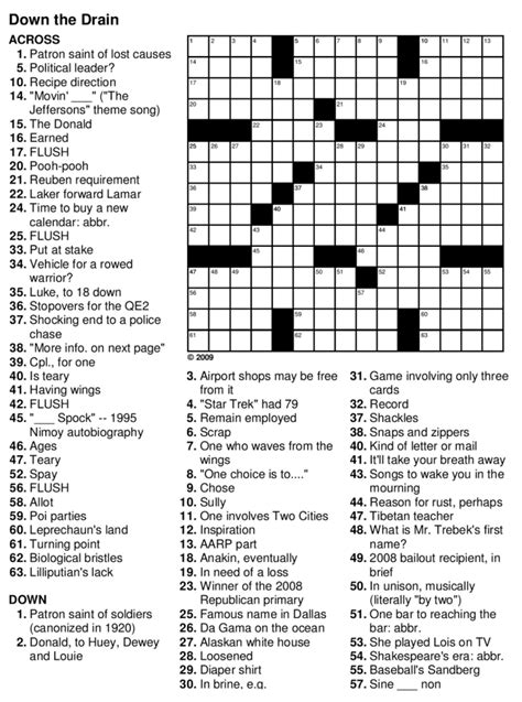 Easy Printable Crossword Puzzles For Seniors Template Blowout