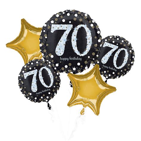 They are easy to personalise, design and decorate. 70th Birthday Balloon Bouquet 5pc - Sparkling Celebration | Party City