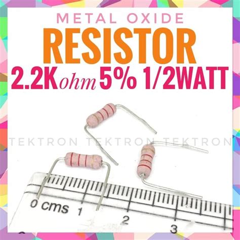Jual Metal Oxide Resistor 22kohm 5 Persen1 2watt 2k2 22k Di Lapak