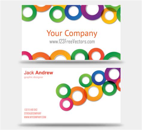 Free real estate business card template (psd) free business card template for those in the real estate business. Colorful Business Card Vector Templates