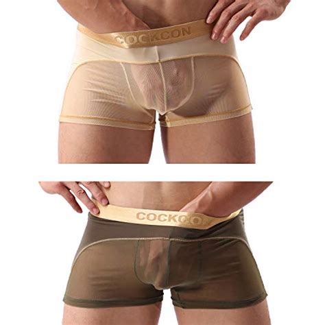 Laxier Men Boxer Briefs Shorts Bulge Pouch Soft Underpants Mens Trunks Mesh Underwear For Male