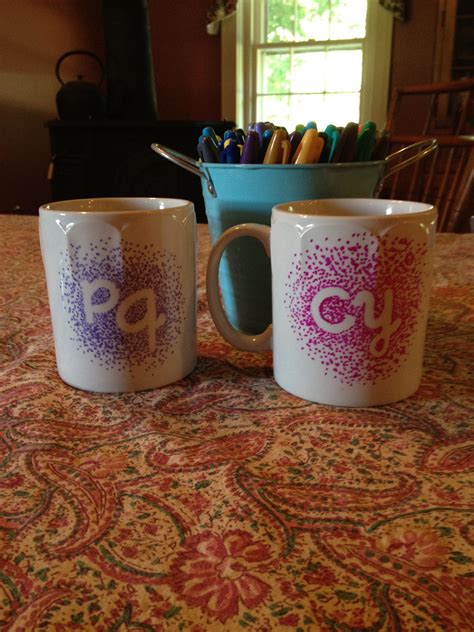 Finished Product Of Initial Mugs Dorm Life Initials Diy Projects