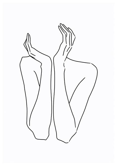 Woman Body Line Drawing ~ Silhouette Outline Body Drawing Woman Female Clipart Line Figure