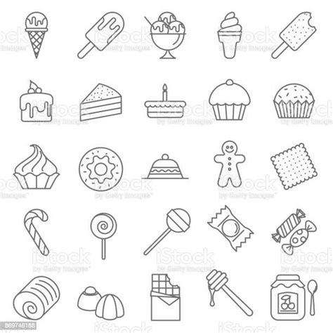 Dessert And Sweet Icons Stock Illustration Download Image Now Cake