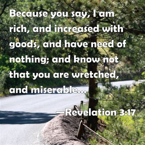Revelation Because You Say I Am Rich And Increased With Goods And Have Need Of Nothing