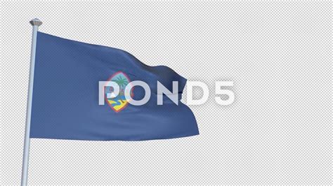 Guam Loopable 3d Flag Animation With Alpha Channel And Transparency