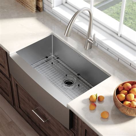 Get free shipping on qualified 29 in kitchen sinks or buy online pick up in store today in the kitchen department. Kraus KHF20030 30 Inch Farmhouse Single Bowl Stainless ...