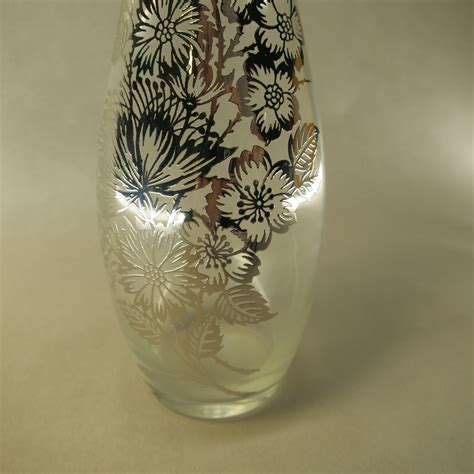 Vintage Sterling Silver Overlay Poppy Flanders Silver City Carafebud Vase