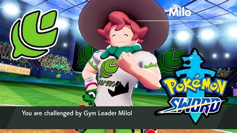 Pokemon Sword Turffield Grass Gym Challenge And Leader Milo Battle Gameplay [switch 1080p] Youtube