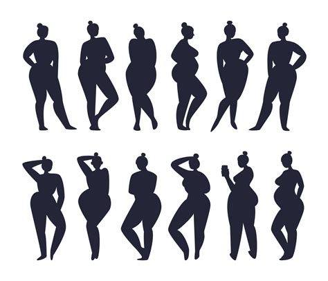 Collection Of Black Silhouettes Of Naked Women In Various Poses With Phone Pregnant Set Of