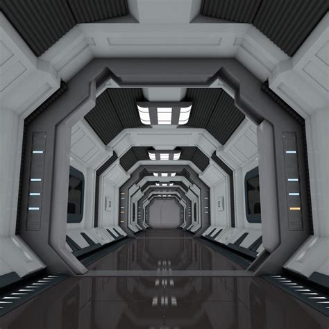 Want to discover art related to spaceship? interior SciFi Spaceship Corridor 7 MAX 3D model | CGTrader