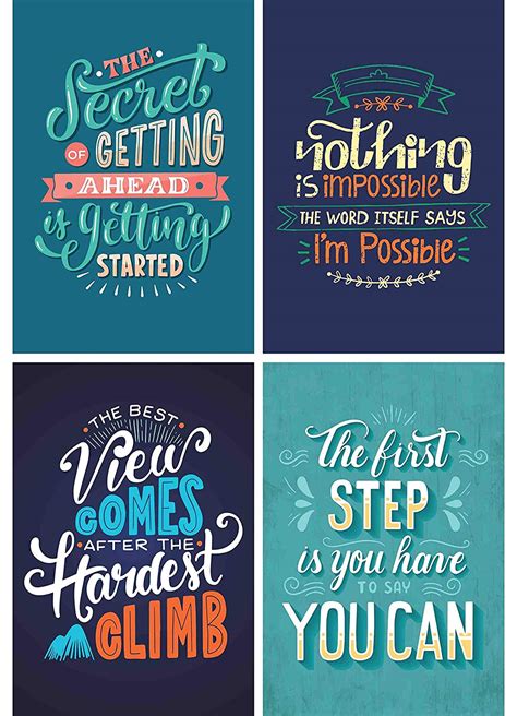 Motivational Classroom Posters For Teachers Growth Mindset OFF