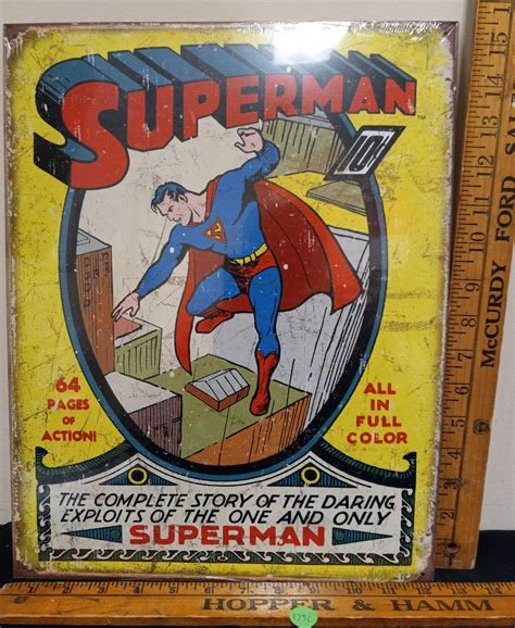 Lot Superman Issue Cover Tin Art