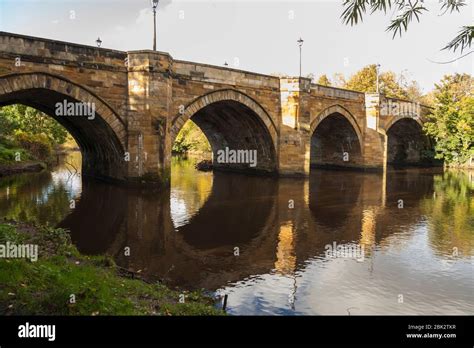A Scenic View Of The River Tees At Yarm Showing The Bridge And Tree
