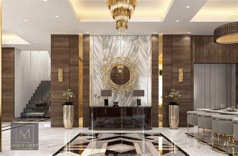 Contemporary Entrance Hall And Dining On Behance Foyer Design Lobby