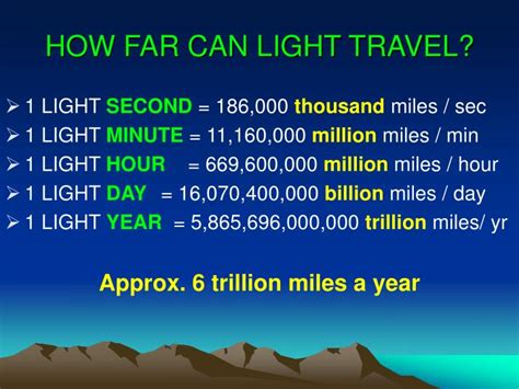 Light travels at approximately 186,000 miles per second. How Long To Travel 1 Million Light Years
