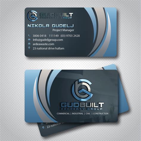 Serious Modern Construction Company Business Card Design For A