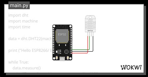 Dht2211 Sensor Interfacing With Esp328266 Micropython Wokwi Esp32