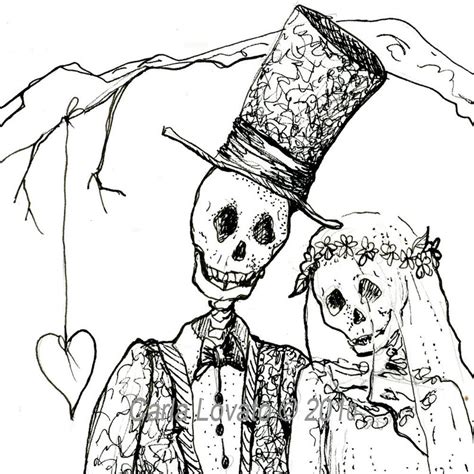 Skeleton Bride And Groom Drawing At Explore Collection Of Skeleton Bride
