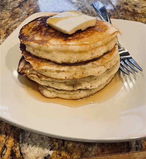 Homemade Buttermilk Pancakes With Vanilla Infused Maple Syrup R Food