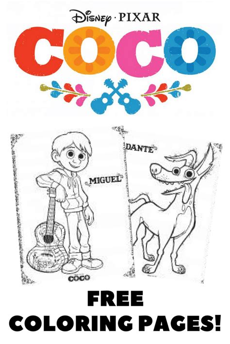Disneys Coco Coloring Pages And Activity Sheets Free Printables