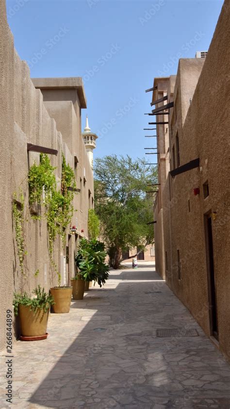 Narrow Traditional Streets Of Old Dubai Al Bastakiya District Is Also