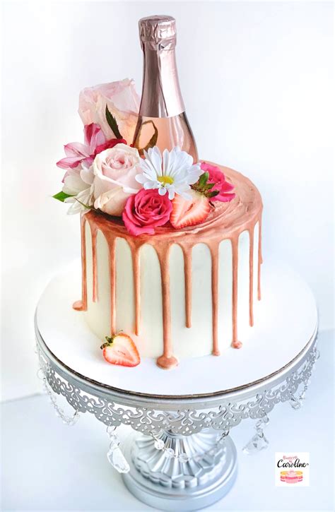Rose Gold Champagne Cake Champagne Cake Pretty Birthday Cakes Cake