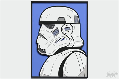Stormtrooper Profile Layeres Design For Cutting Lasercraftum