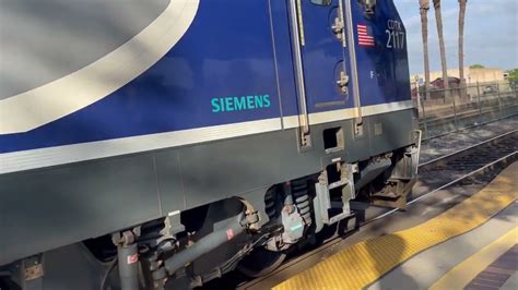Amtrak Train Passes By Fullerton Station Youtube