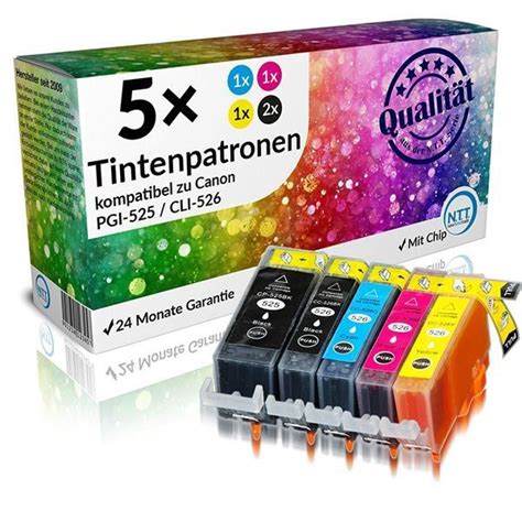 It uses five ink cartridges for better photo printing performance and can be bought online for around £65. 5x Tintenpatronen Canon PGI-525 CLI-526 | Kaufen auf Ricardo